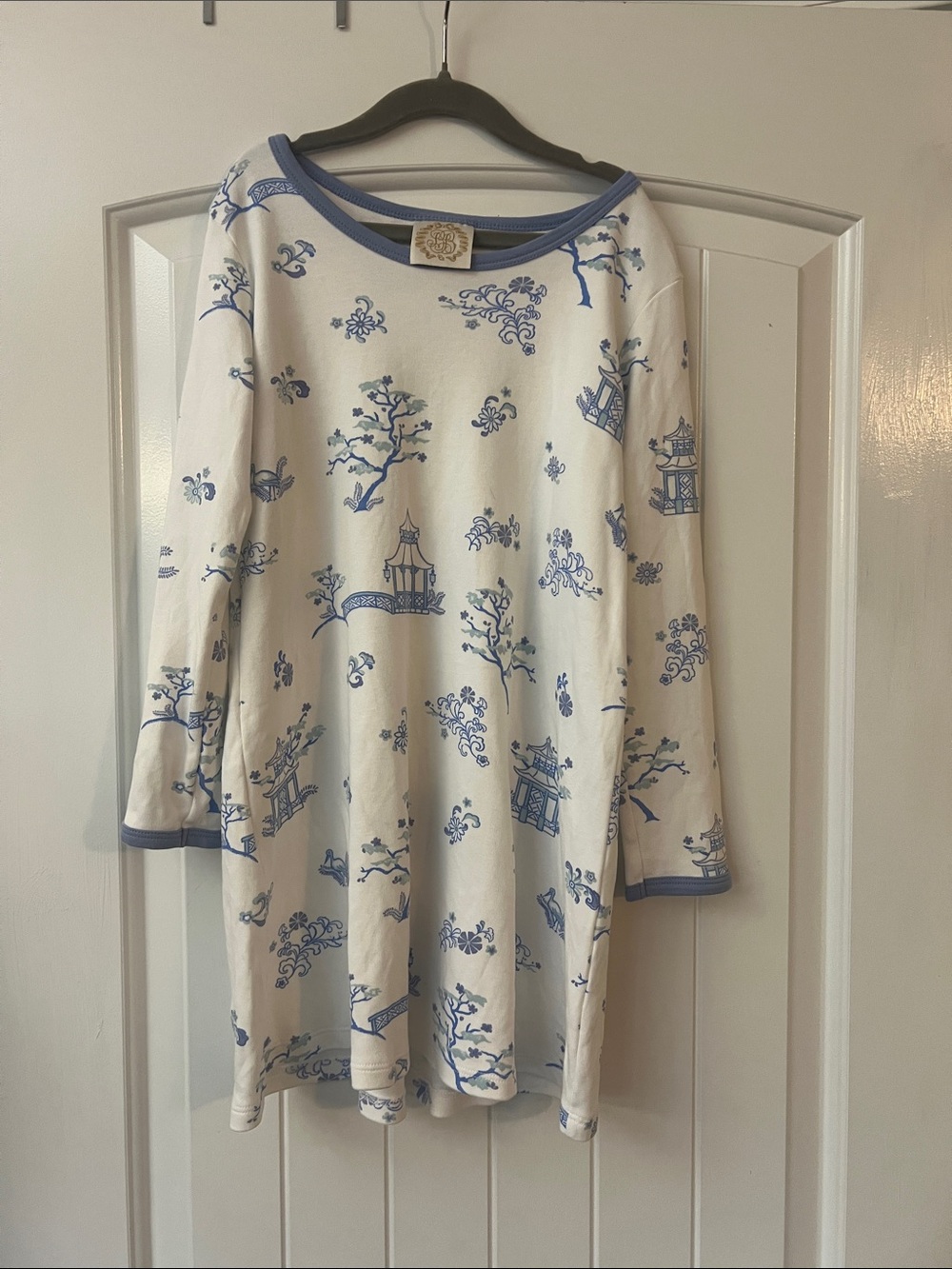 The Beaufort Bonnet Company Blue and white Girls' Pima cotton dress